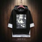 Hooded Dog Printed Short-sleeve T-shirt