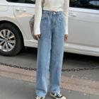 Heart Detail Straight Leg Jeans