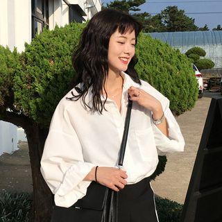 Plain Lantern-sleeve Shirt