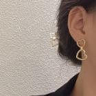 Heart Alloy Dangle Earring 1 Pair - E3043 - Gold - One Size