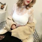 Lace Mock Neck Long Sleeve Top