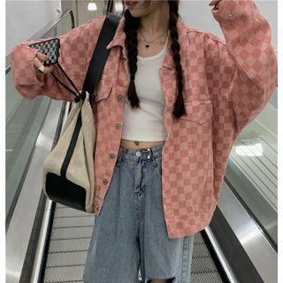 Checkered Jacket Pink - One Size