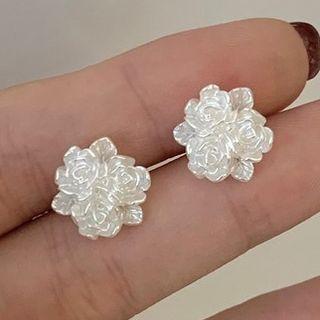 Floral Stud Earring 1 Pair - White - One Size