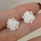 Floral Stud Earring 1 Pair - White - One Size