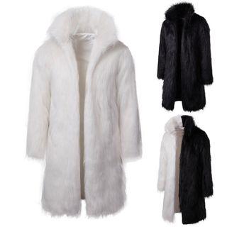 Faux-fur Open Front Coat