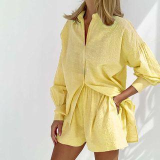 Set: Drop-shoulder Shirt + Shorts