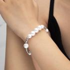 Faux Pearl Bangle 603 - White Gold - One Size