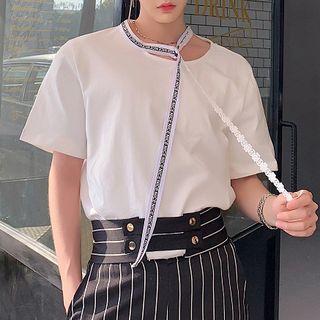 Short-sleeve Lace Strap T-shirt