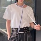 Short-sleeve Lace Strap T-shirt