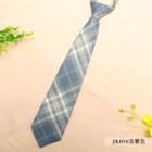 Plaid Neck Tie Jk050 - Grayish Blue - One Size