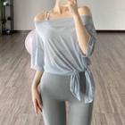 Short-sleeve Off-shoulder Sports T-shirt