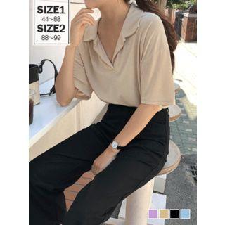 Open-placket Loose-fit Polo Shirt