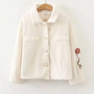 Floral Embroidery Button-up Jacket