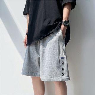 Buttoned Drawstring Shorts