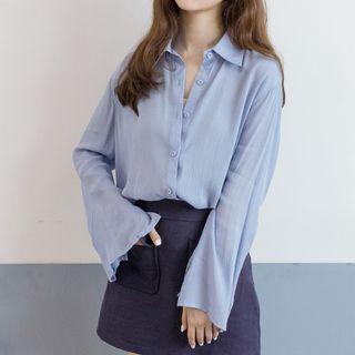 Plain Bell Sleeve Shirt
