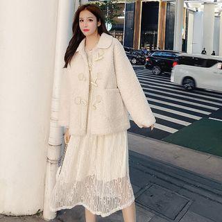 Fleece Toggle Loose-fit Plain Jacket