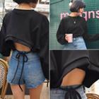 Drop-shoulder Tie-back Sweatshirt