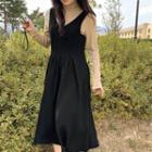 Long-sleeve Turtleneck Top / Sleeveless Midi Dress