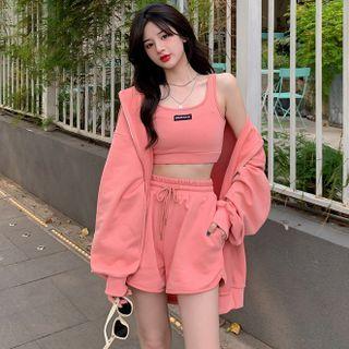 Cropped Tank Top / Shorts / Zip Hoodie