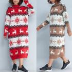 Patterned Midi Knit Dress