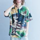 Printed Elbow Sleeve Shirt