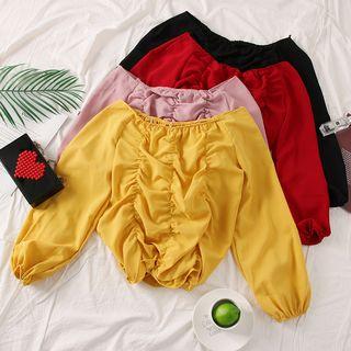 Boatneck Ruched Blouse