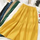 Elastic-waist Midi Skirt In 6 Colors