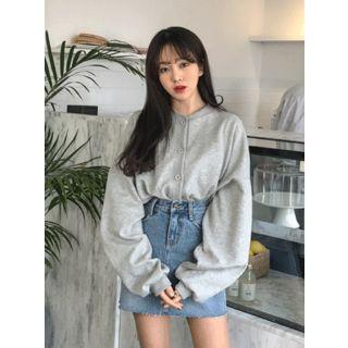 Crew-neck Balloon-sleeve Jacket