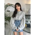 Crew-neck Balloon-sleeve Jacket