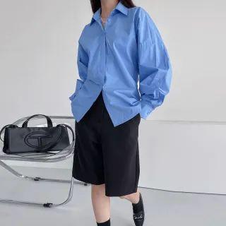Balloon-sleeve Pintuck-back Shirt