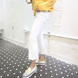 High-waist Semi Boot-cut Pants