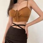 Cropped Tie-front Camisole Top