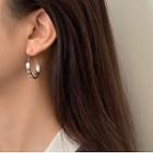 Geometric Alloy Hoop Earring 1 Pair - Silver - One Size