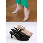 Sheer-panel Slim-back Pumps