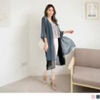 Layered Short Sleeve Open Front Cover-up