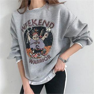 Layered Hem Graphic Sweatshirt