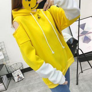 Cutout Color Block Hoodie