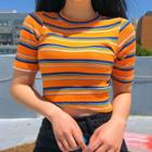 Striped Slim-fit Cropped Top