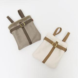 Belted-detail Faux-fur Bag With Strap