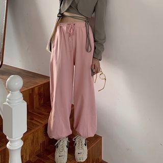 Drawstring Cropped Harem Pants / Lace Up Cropped Blazer