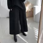 Band-waist Wide Fleece Pants