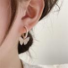 Butterfly Rhinestone Alloy Dangle Earring 1 Pair - Silver Stud - White - One Size