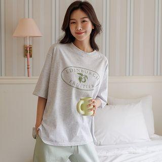 Letter Illustrated Boxy T-shirt