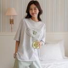 Letter Illustrated Boxy T-shirt