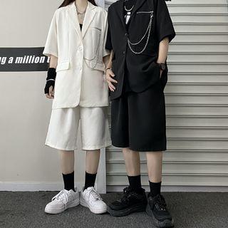 Couple Matching Short-sleeve Chained Blazer / Shorts