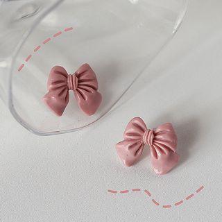 Bow Stud Earring 1 Pair - Pink - One Size