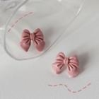 Bow Stud Earring 1 Pair - Pink - One Size