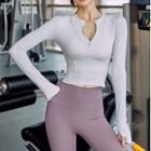 Long-sleeve Split-neck Sports T-shirt