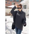 Cowl-neck Rib-knit Sweater