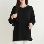 Drop-shoulder Contrast-panel T-shirt